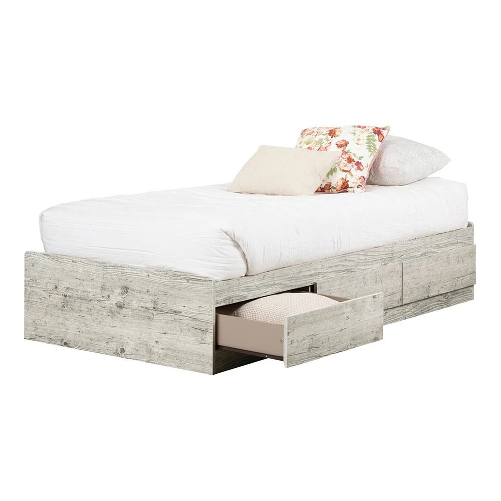 Lit Matelot Simple 3 Tiroirs Navali - Pin Bord de Mer