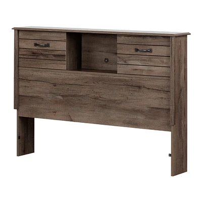 Bookcase Double Headboard with Doors - Ulysses Fall Oak