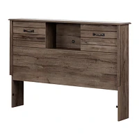 Bookcase Double Headboard with Doors - Ulysses Fall Oak