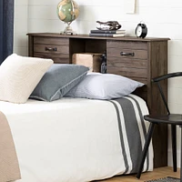 Bookcase Double Headboard with Doors - Ulysses Fall Oak