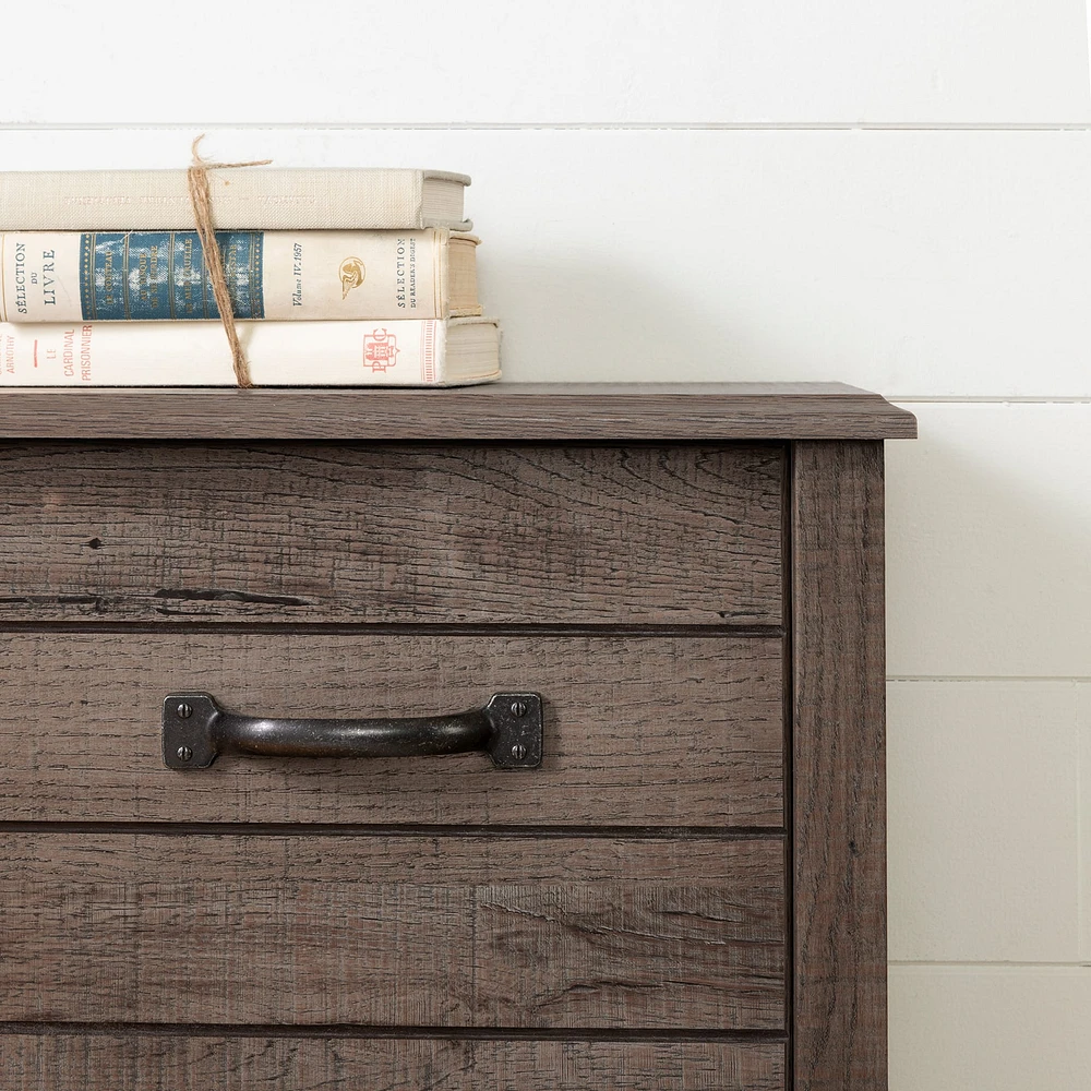 Bookcase Double Headboard with Doors - Ulysses Fall Oak