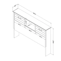 Bookcase Double Headboard with Doors - Ulysses Fall Oak