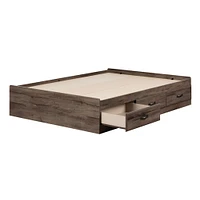 Double Mates Bed with 3 Drawers - Ulysses Fall Oak