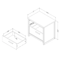 2-Drawer Nightstand - Tao Natural Walnut