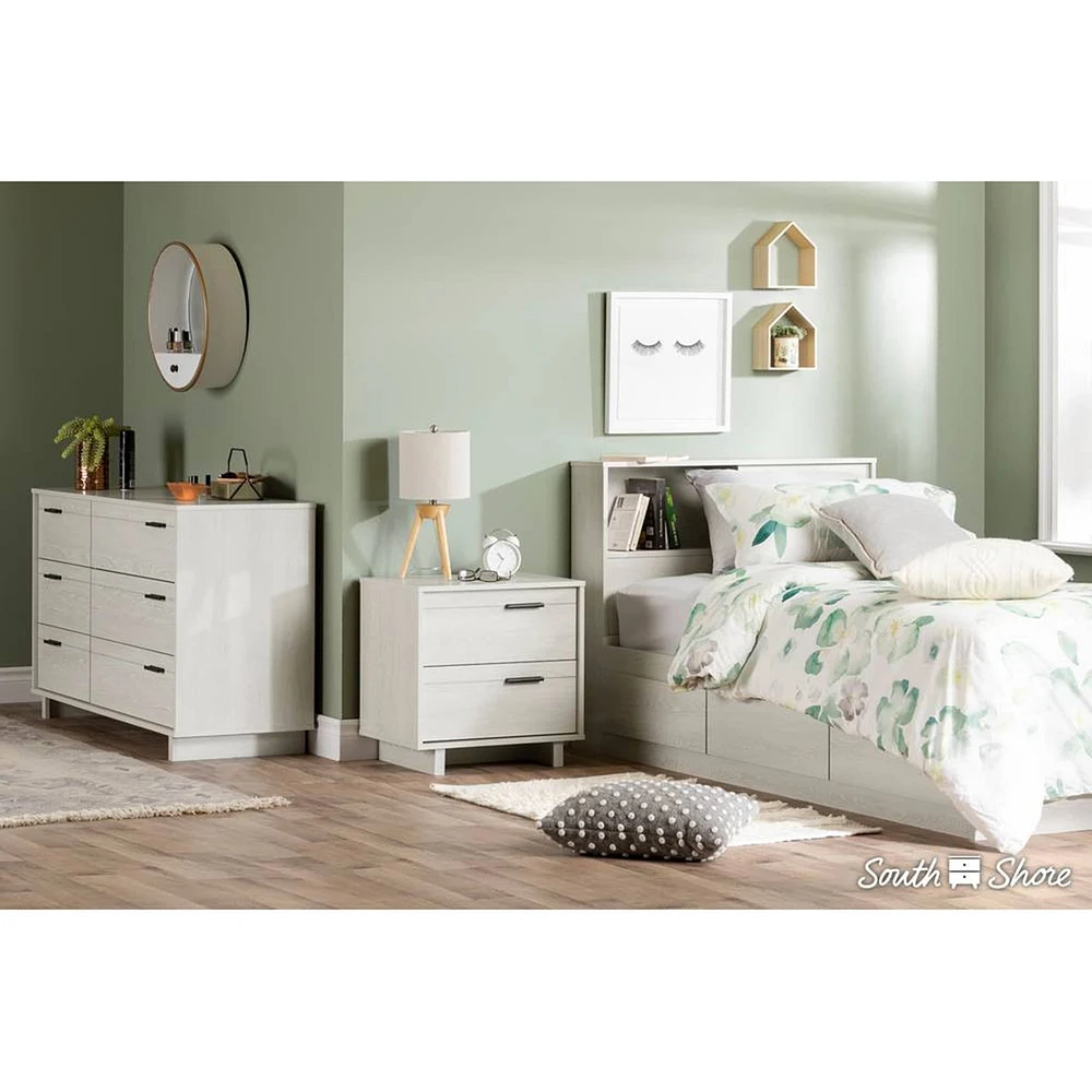 Fynn Twin Mates Bed with 3 Drawers - Winter Oak