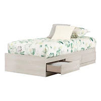 Fynn Twin Mates Bed with 3 Drawers - Winter Oak