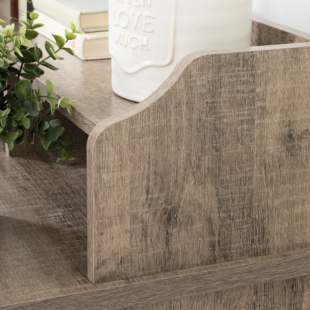 Computer Desk with Hutch - Versa Weathered Oak