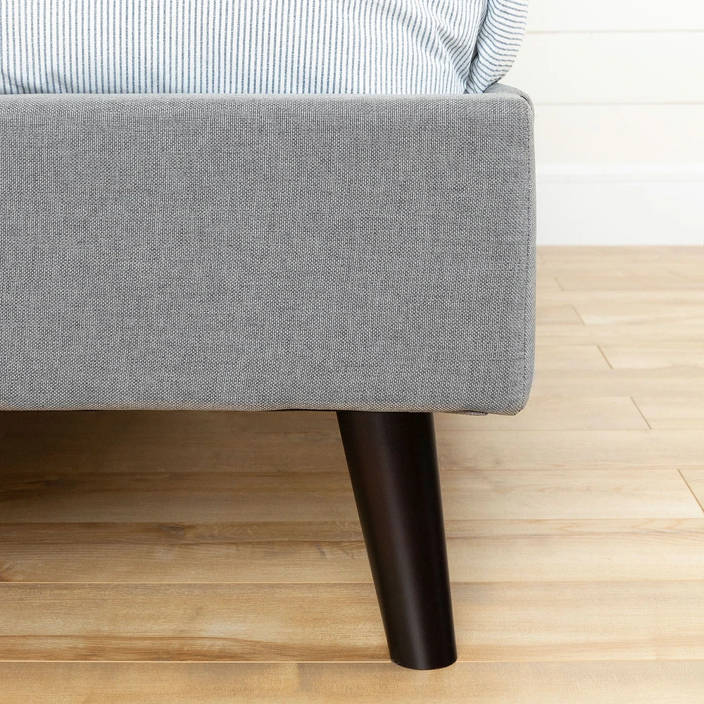 Lit Grand Complet Rembourré - Fusion Gris clair