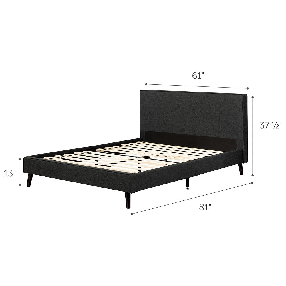 Complete Queen Upholstered Bed - Gravity Matte Charcoal