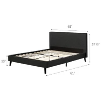 Complete Queen Upholstered Bed - Gravity Matte Charcoal