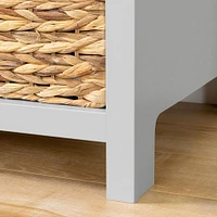 Bureau 3 Tiroirs avec Paniers de Rangement Cotton Candy - Gris Clair