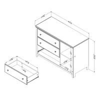 Commode 3 Tiroirs avec Paniers Cotton Candy - Blanc Solide