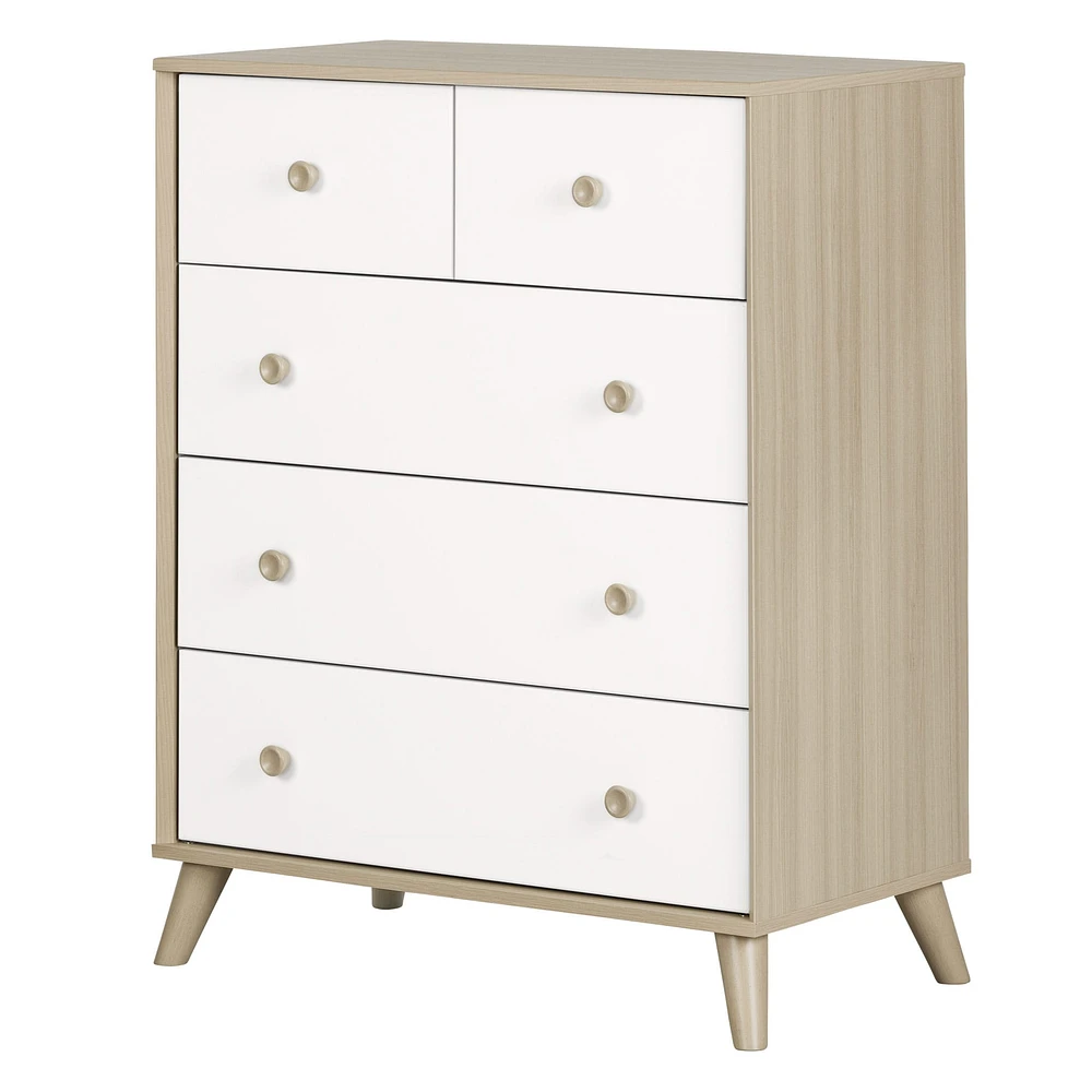 Yodi 5-Drawer Chest - Soft Elm and Pure White
