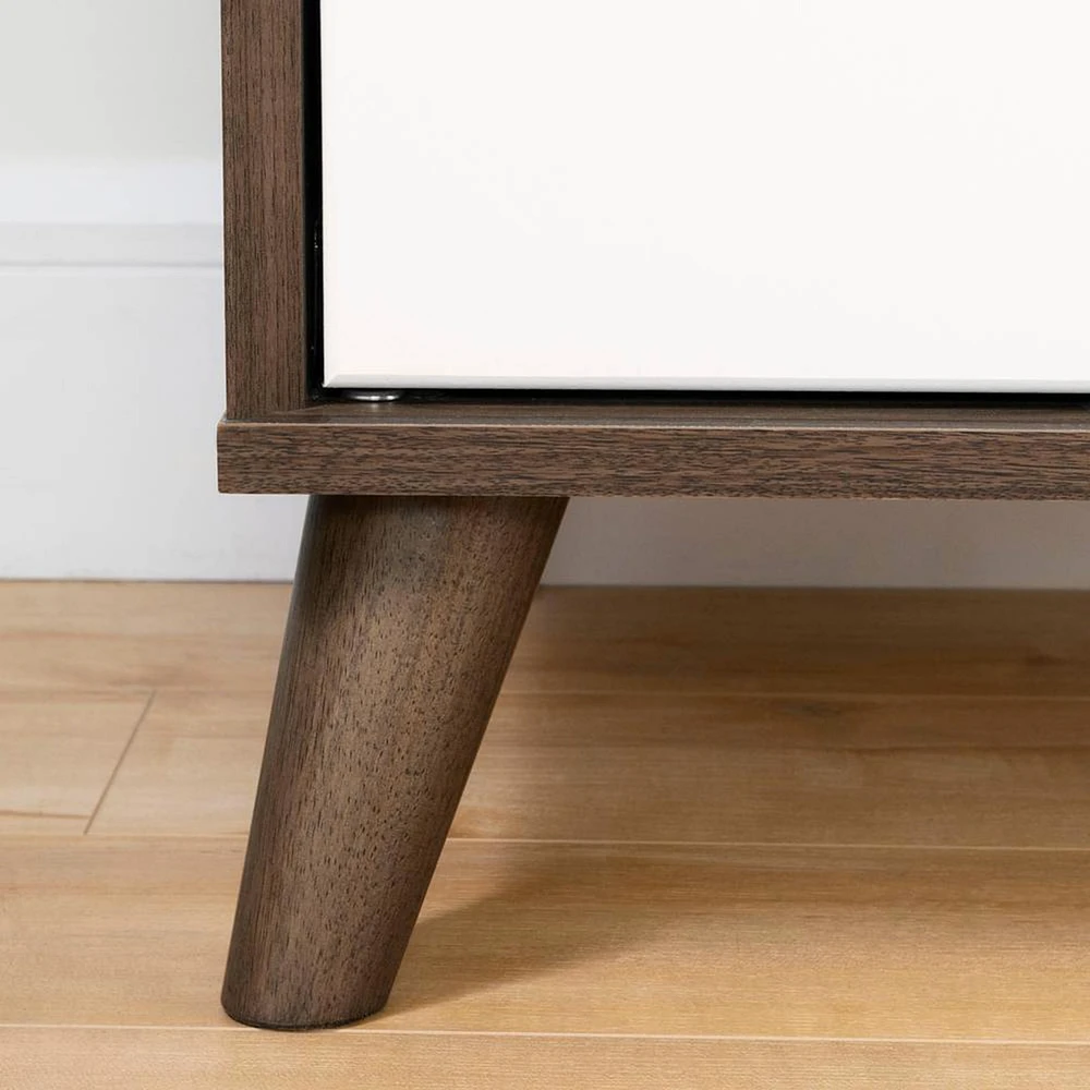 Yodi Nightstand - Natural Walnut / White