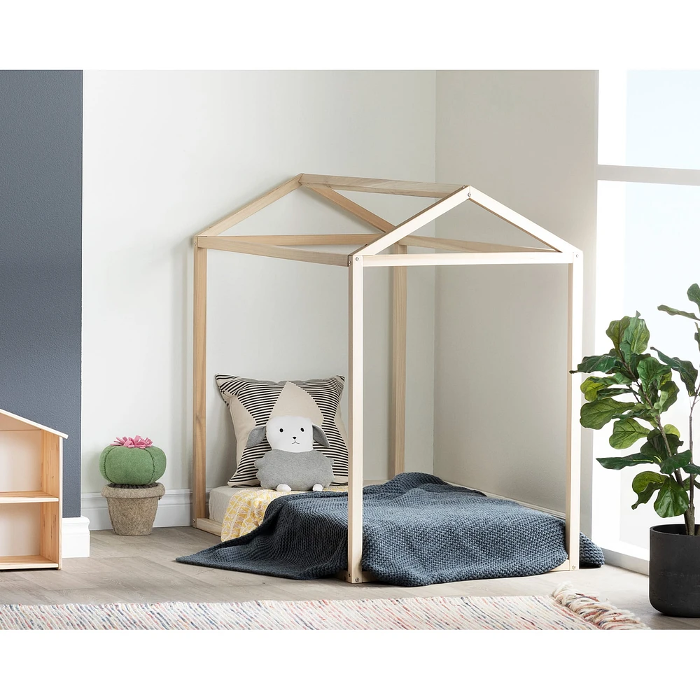 Lit Maison pour Bébé/ Lit de Transition Sweedi - Bois naturel