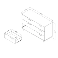 Commode double 6 tiroirs