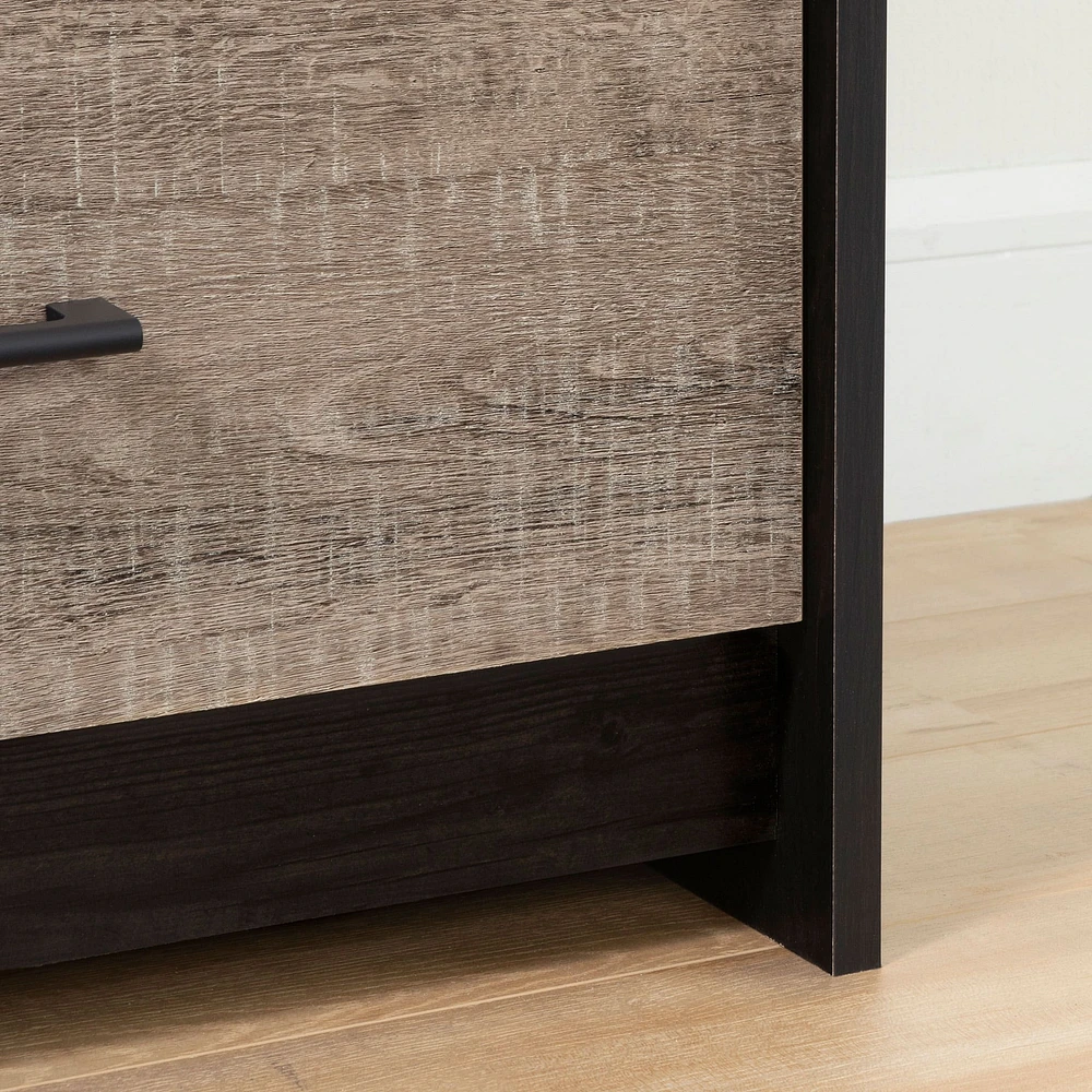5-Drawer Chest - Londen Rubbed Black and Weathered Oak