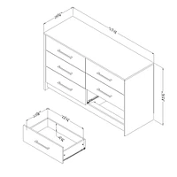 6-Drawer Double Dresser - Londen Rubbed Black and Weathered Oak