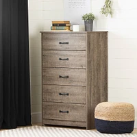 Commode 5 Tiroirs - Tassio Chêne vieilli