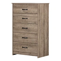 Commode 5 Tiroirs - Tassio Chêne vieilli