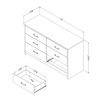 Commode Double 6 Tiroirs - Tassio Chêne vieilli