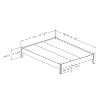 Lit Double plateforme - Munich Chêne vieilli