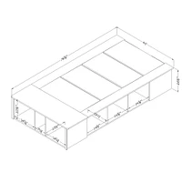 Twin Platform Bed with Baskets Flexible - Pure White