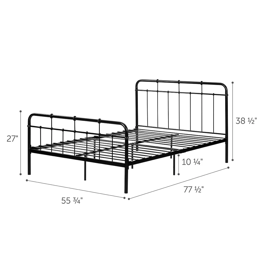 Metal Platform Double Bed - Versa Pure Black