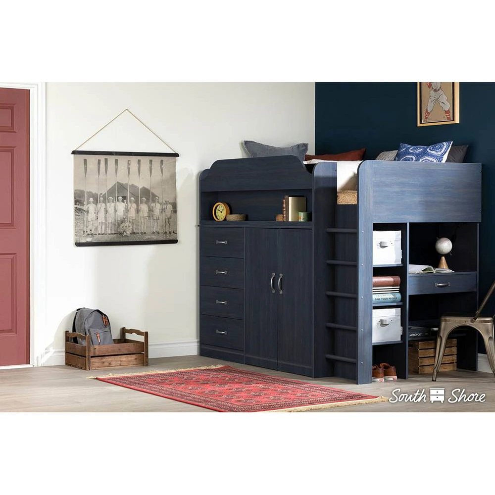 Lit Mezzanine avec Bureau Asten - Myrtille