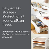 Craft Table with Hutch - Crea Pure White