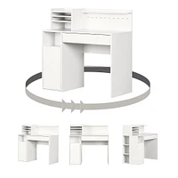 Craft Table with Hutch - Crea Pure White