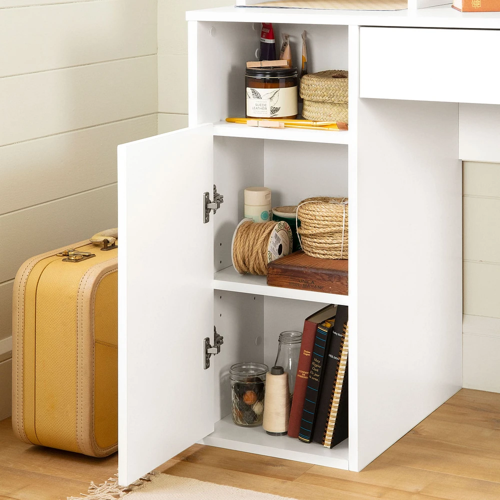 Craft Table with Hutch - Crea Pure White