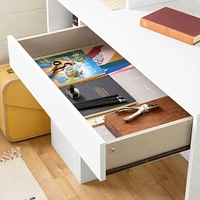 Craft Table with Hutch - Crea Pure White
