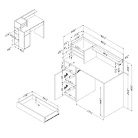 Craft Table with Hutch - Crea Pure White