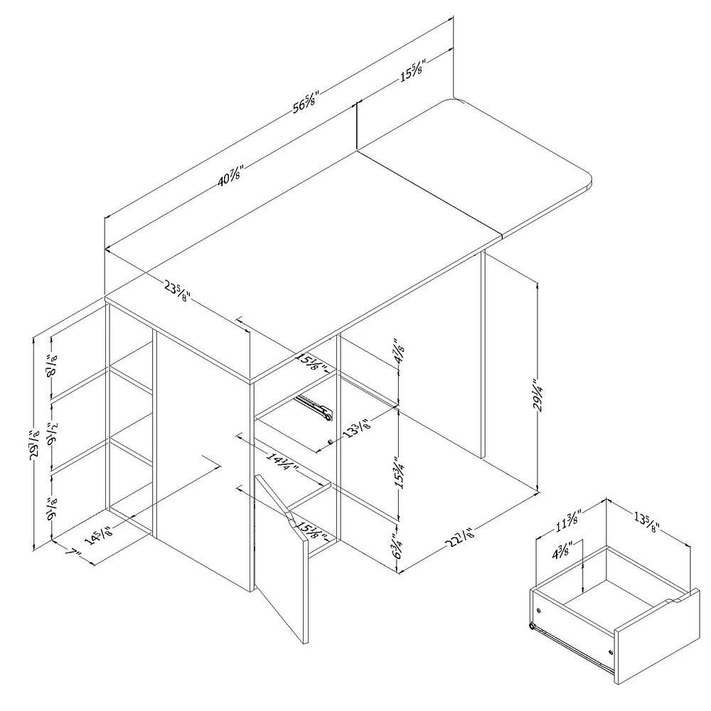 Expandable Craft Table - Crea Pure White