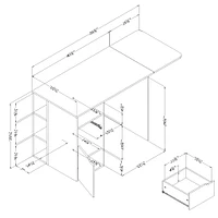 Expandable Craft Table - Crea Pure White
