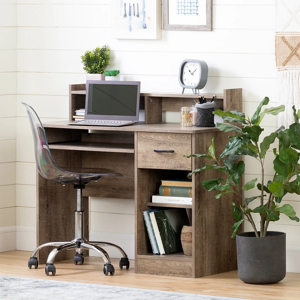 Table de Travail avec Rangement - Axess Chêne Vieilli