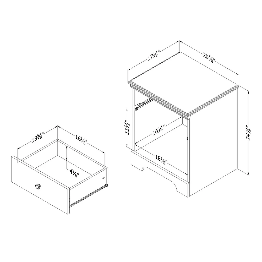 1-Drawer Nightstand - Zach Gray Oak