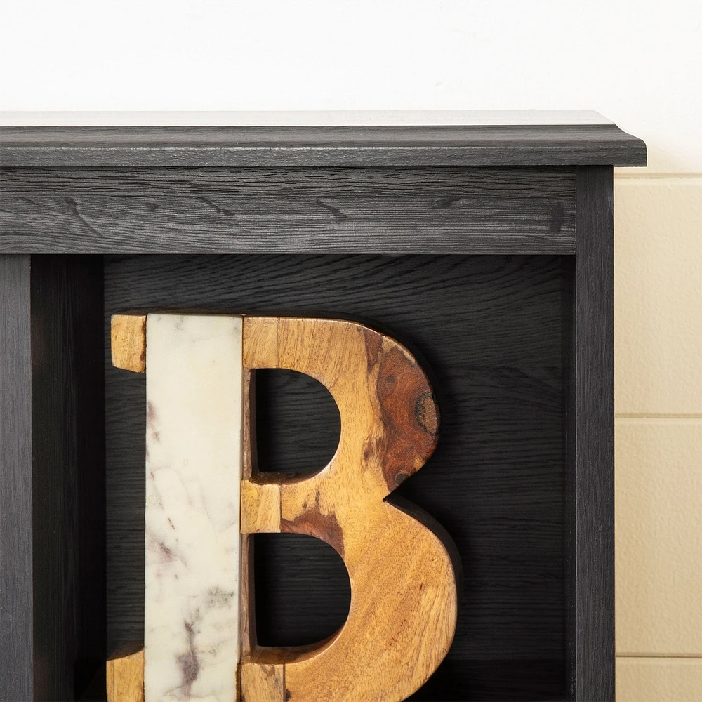 Bookcase Headboard - Zach Gray Oak