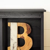 Bookcase Headboard - Zach Gray Oak