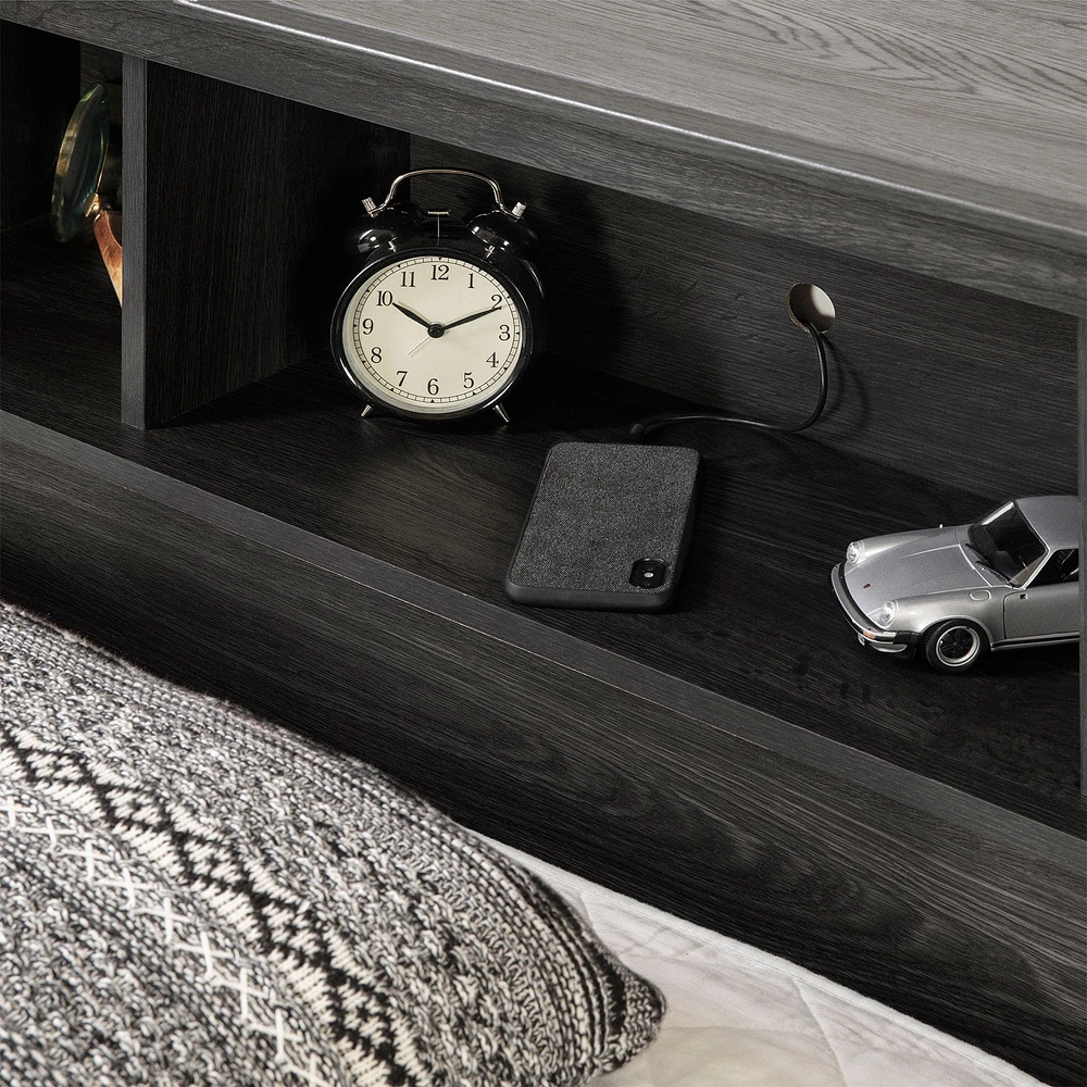 Bookcase Headboard - Zach Gray Oak