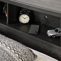 Bookcase Headboard - Zach Gray Oak