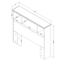 Bookcase Headboard - Zach Gray Oak