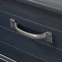 Twin Bed Bookcase Headboard with Sliding Doors - Blueberry