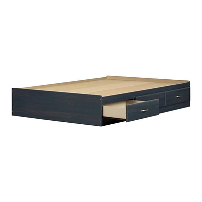 Asten Mates Double Bed with 3 Storage Drawers - Blueberry