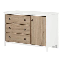 Cotton Candy Changing Table with Station - Pure White / Rustic Oak