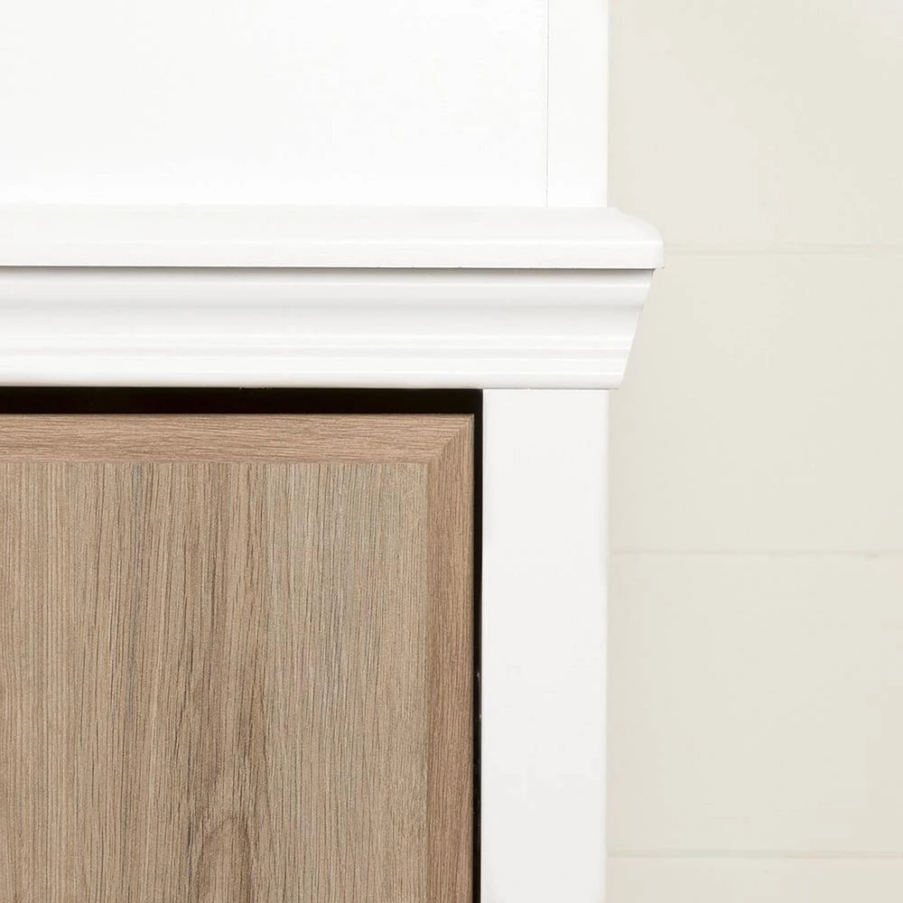Cotton Candy Changing Table with Station - Pure White / Rustic Oak