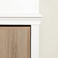 Cotton Candy Changing Table with Station - Pure White / Rustic Oak