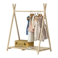 Sweedi Scandinavian Clothes Rack for Kids - Natural Pine