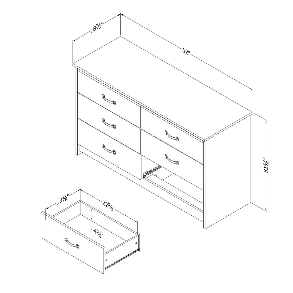 Commode Double 6 Tiroirs